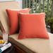 Roah Melon Coral Orange with Ivory with Canvas Ivory Indoor/Outdoor Square Pillows (Set of 2) by Havenside Home