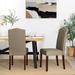 Glitzhome Modern High Back Linen Upholstered Dining Chairs with Adjustable Footpads