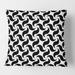 Designart 'Monochrome Geometric Pattern IV' Mid-Century Modern Throw Pillow