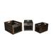 Cutout Design Wooden Box with Chalkboard Inserts, Set of 3, Brown and Black