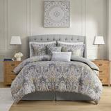 Harbor House Hallie 6-piece Grey Damask Pattern Cotton Comforter Set