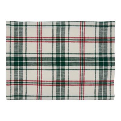 Cloth Placemats With Plaid Design (Set of 4)