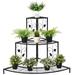 Kaivu 3-tier Black Metal Potted Plant Corner Shelf by Havenside Home