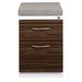 Hirsh 20-inch Deep Mobile Pedestal File 2-Drawer Box/File with Laminate Drawer Fronts and Seat Cushion, White/Chinchilla/Walnut