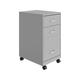 Space Solutions 18" Deep 3 Drawer Mobile Metal Cabinet, Arctic Silver