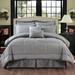 10 Piece Bed In A Bag Comforter Set Plaid Embossed Queen Gray