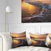 Designart 'White Foaming Waves at Sunset' Modern Beach Throw Pillow