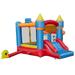 Kintness Kids Inflatable Bounce House with Slide Jumping Castle with Blower Basketball Rim Ocean Ball Pit Including Carry Bag