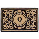 Black Heavy-duty Coir Monogrammed Heritage Doormat - 22 inches x 36 inches