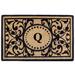 Black Heavy-duty Coir Monogrammed Heritage Doormat - 22 inches x 36 inches