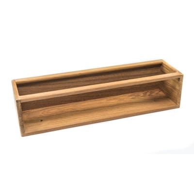 Teak Stow Rack/Audio Cassette Holder - 15" W x 4-1/4" H x 3-1/2" D