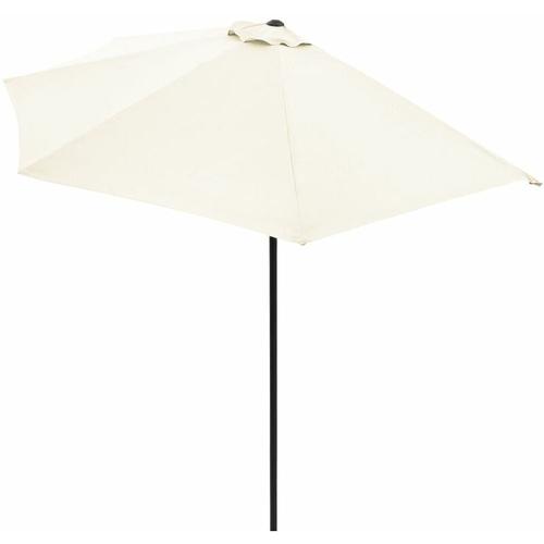 Sonnenschirm Ø 2,7m UV-Schutz 50+ halbrund Balkonschirm Terrassenschirm Schirm creme