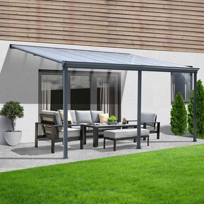 Terrassenüberdachung solis Farbe: Grau, Größe: 495 x 303 x 226 / 278 cm Terrassendach Pergola