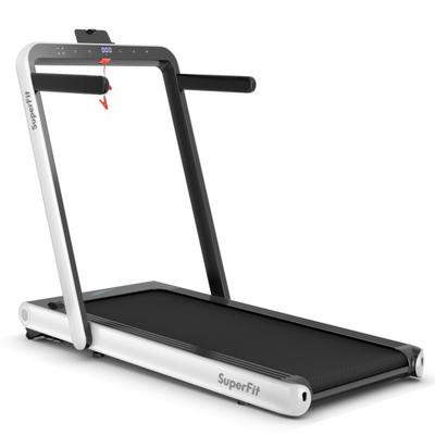 Costway 4.75HP 2 In 1 Folding Treadmill with Remote APP Control-White