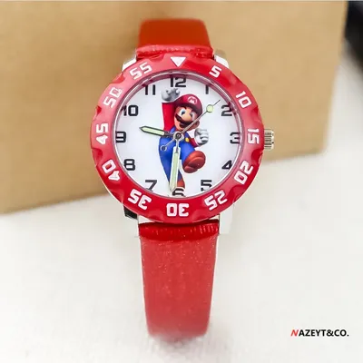 Montre Super Mario pour enfants montre à quartz électronique bracelet en PU cadeau d'anniversaire