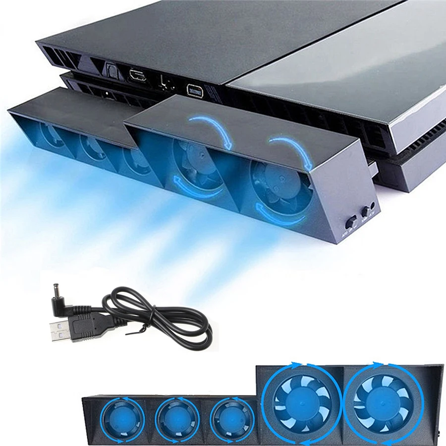 Base de ventilateur de refroidissement USB pour jeux vidéo, accessoires pour Consoles PS4, contrôle de température Turbo externe pour Playstation 4 PS4 Normal
