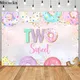 Deux toiles de fond scintillantes Sweet Matut pour filles décor de table bannière de gâteau