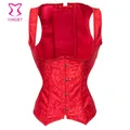 Corset sous buste désossé en acier rouge bustier en glaçage corpettes E Espartilhos corsets et