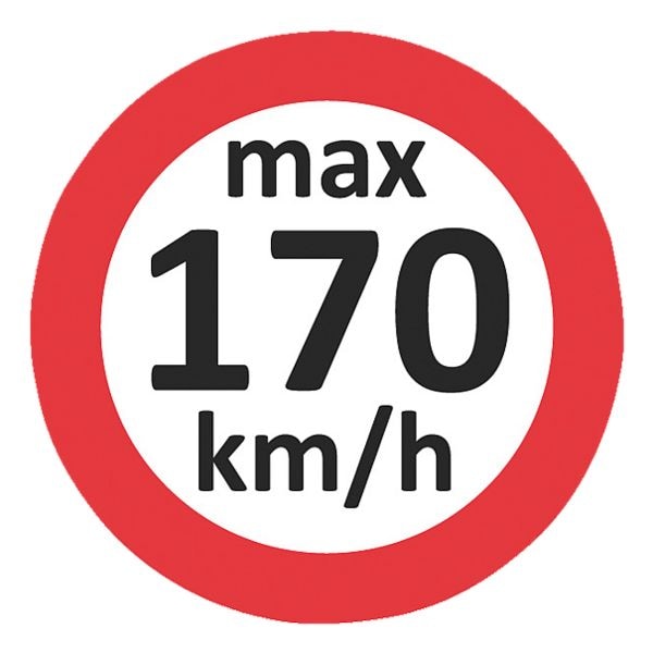 EICHNER 3x 100 Geschwindigkeitsaufkleber »max 170 km/h« rot, 6.5x6 cm Image
