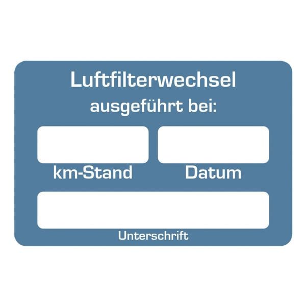 EICHNER 2 Rollen je 250 Kundendienst-Aufkleber »Luftfilterwechsel« blau, 6x4 cm Image