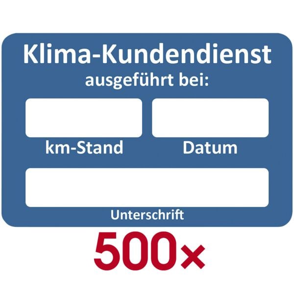 EICHNER 2 Rollen je 250 Kundendienst-Aufkleber »Klima-Kundendienst« blau, 6x4 cm Image