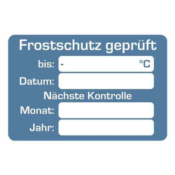 EICHNER 2 Rollen je 250 Kundendienst-Aufkleber »Frostschutz geprüft« blau, 6x4 cm Image