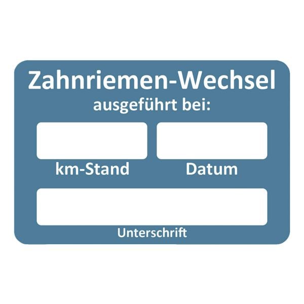 EICHNER 2 Rollen je 250 Kundendienst-Aufkleber »Zahnriemen-Wechsel« blau, 6x4 cm Image