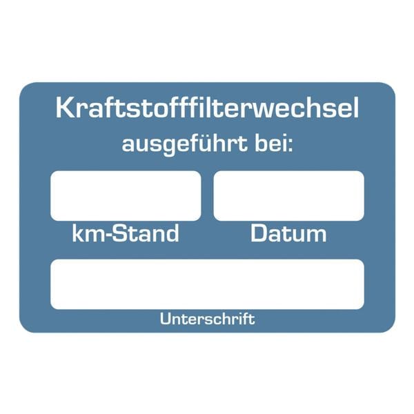 EICHNER 2 Rollen je 250 Kundendienst-Aufkleber »Kraftstofffilterwechsel« blau, 6x4 cm Image