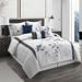 Lark Manor™ Alcimon 7 Piece Floral Comforter Set Polyester/Polyfill/Microfiber in Blue/Gray/Navy | Cal. King Comforter + 6 Additional Pieces | Wayfair