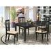 Winston Porter Agetina Rubberwood Solid Wood Dining Set Wood/Upholstered in Black/Brown | 30 H in | Wayfair E88228F3A10F4824A6970CAFDDCD8B02