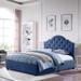 Alcott Hill® Plattville Tufted Platform Bed Wood & /Upholstered/Polyester in Blue | 53.5 H x 64.75 W x 87 D in | Wayfair