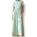 Zara Dresses | Nwt Zara Mint Long Tiered Flowing Dress Size M | Color: Green/Red | Size: M