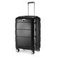 HAUPTSTADTKOFFER - Britz - Hartschalen-Koffer mit Laptopfach Koffer Trolley Rollkoffer Reisekoffer Erweiterbar, TSA, 4 Rollen, 65.5 cm, 60 Liter, Schwarz