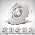 B.K.Licht Set of 6 Bathroom recessed LED spotlights, Ultra-Thin, Ceiling Cut-Out Ø68mm/2.6in, Built-in 4,9W LED modules, 480Lm, Warm White Light 3000K, IP44 Ceiling Spots, no Transformer Required 230V