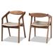 Harland Mid-Century Modern 2-Piece Dining Chair Set