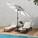 Brock 9-Foot Market Patio Umbrella with Concrete Base Weight Stand Included