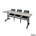 Regency Seating Kobe Black 84-inch Flip-top Mobile Training Table with 3 Black Mario Stack Chairs
