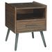 24 Inch 2 Drawer Rectangular Wooden End Table, Brown