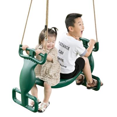 Plastic Double Glider Playground 2 Person Swing, Green