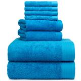 AllModern Doncia 8 Piece Towel Set Terry Cloth/100% Cotton in Blue | 30 W in | Wayfair 3B0408FBF9AE4F5580A1C10BF521D66A