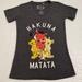 Disney Tops | Disney Lion King Hakuna Matata V-Neck T-Shirt S | Color: Gray/White | Size: S