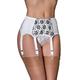 Nylon Dreams NDL7 Women's Black & White Garter Belt 6 Strap Suspender Belt Small