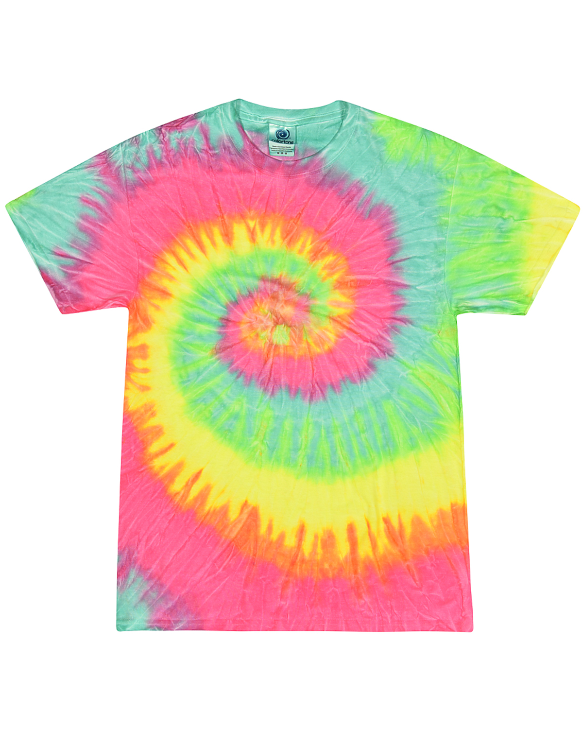 Tie-Dye CD100Y Youth Tie Dye Top in Minty Rainbow size Small | Cotton - Tie-Dye