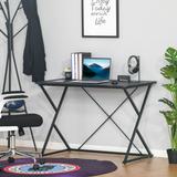 HOMCOM 43" Computer Desk Study Student Writing Table with Z and X Bar Frame Support for Living Room, or Home Office, Black