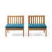 Caswell Outdoor Acacia Wood Club Chair with Cushion (Set of 2) by Christopher Knight Home