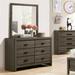 Vilk Transitional Grey 2-piece 6-Drawer Dresser and Mirror Set by Furniture of America