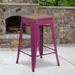 24" High Backless Counter Height Stool with Square Wood Seat