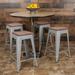 4 Pack 24" High Metal Indoor Counter Bar Stool with Wood Seat - Stackable Stool