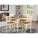 East West Furniture 5 Piece Counter Height Dining Table Set- a Square Table and 4 Dining Chairs, 36x36 Inch, Buttermilk & Cherry