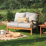 Cambridge Casual Lowell Teak Patio Loveseat with Cushion